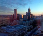 Downtown Indianapolis at sunrise, December 5, 2012