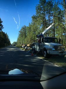 Work crew on US 321 between Estill and Hardeville, SC